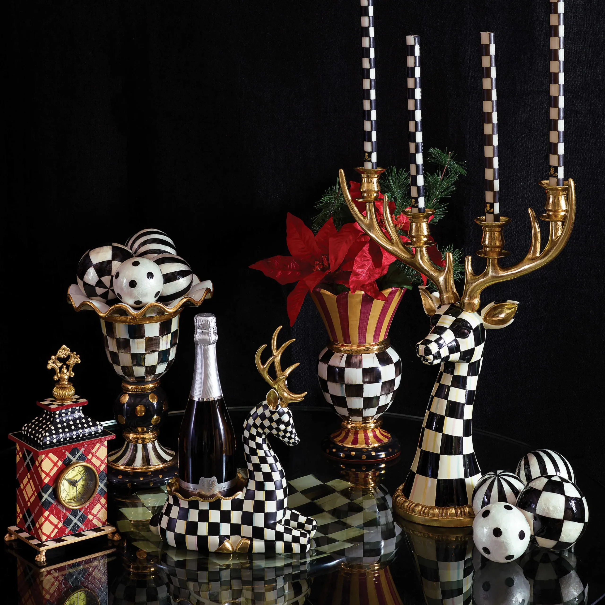 Room Accents|MacKenzie-Childs Courtly Check Stately Vase