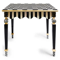 Dining Room & Kitchen|MacKenzie-Childs Courtly Check  Stripe Game Table