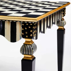 Dining Room & Kitchen|MacKenzie-Childs Courtly Check  Stripe Game Table