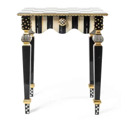 Living Room|MacKenzie-Childs Courtly Check  Stripe Side Table