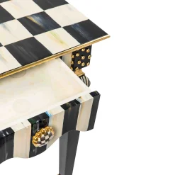 Living Room|MacKenzie-Childs Courtly Check  Stripe Side Table