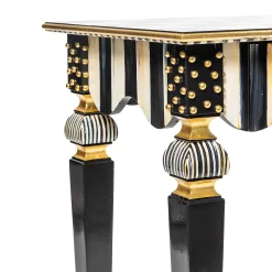 Living Room|MacKenzie-Childs Courtly Check  Stripe Side Table