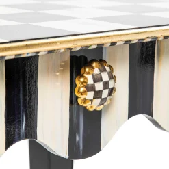 Living Room|MacKenzie-Childs Courtly Check  Stripe Side Table