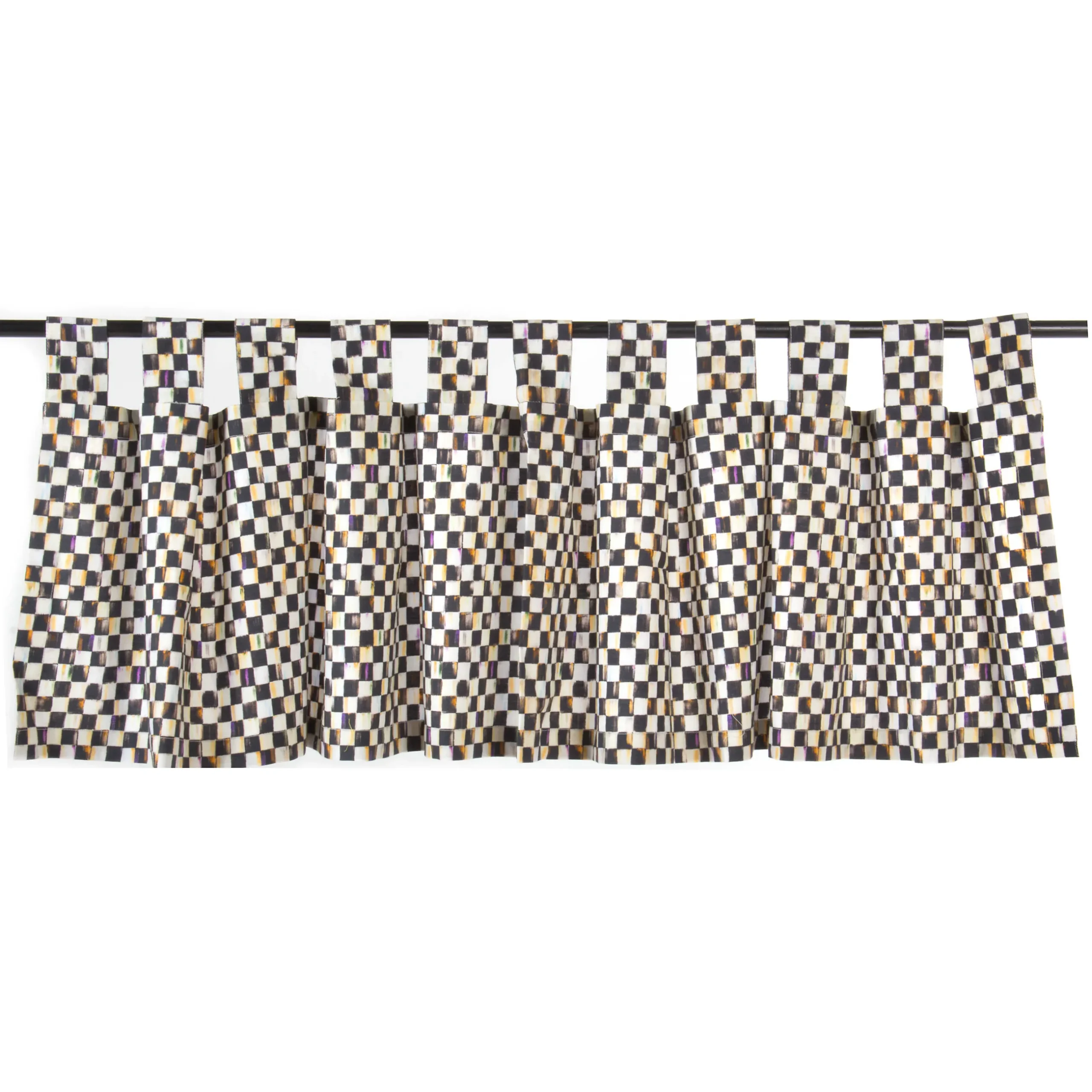 Room Accents|MacKenzie-Childs Courtly Check Tab Top Cafe Valance