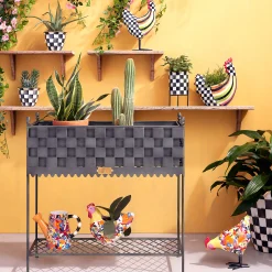 Room Accents|MacKenzie-Childs Courtly Check Tabletop Planter