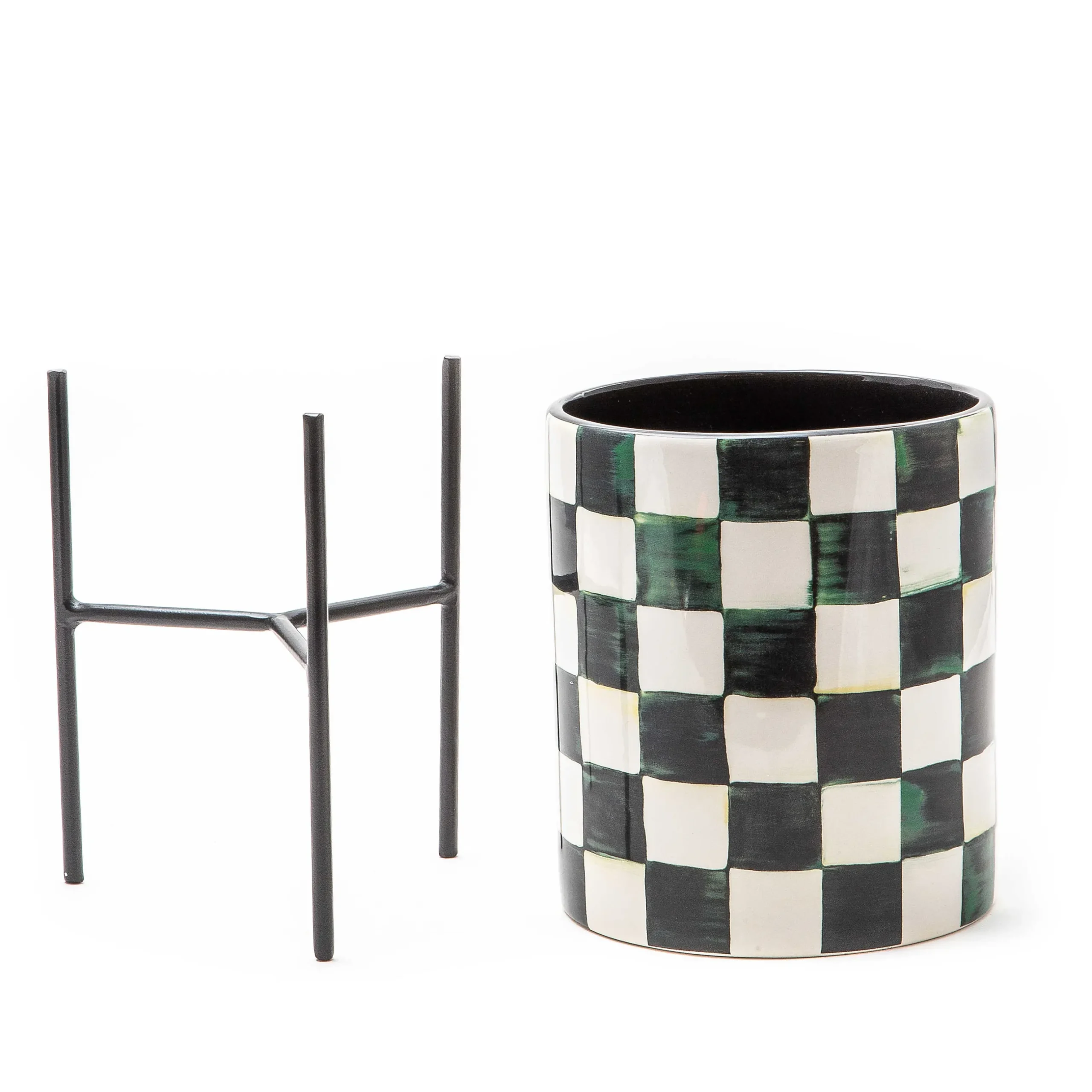 Room Accents|MacKenzie-Childs Courtly Check Tabletop Planter