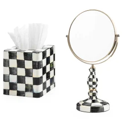 Decor Sets|Bath & Bath Accessories|MacKenzie-Childs Courtly Check Vanity Mirror  Tissue Box Cover Set