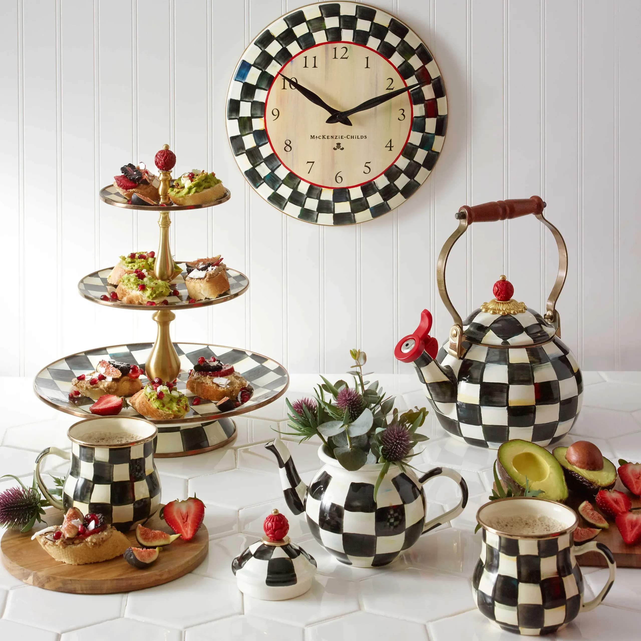Room Accents|MacKenzie-Childs Courtly Check Wall Clock