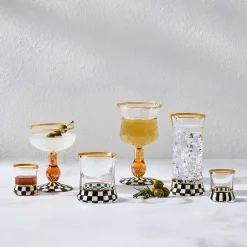 Fall Entertaining|Drinkware|MacKenzie-Childs Courtly Check Wine Glass