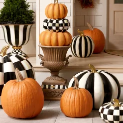Pumpkins|The Halloween Shop|MacKenzie-Childs Courtly Stripe Glossy Large Pumpkin