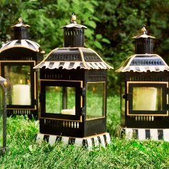 Spring|The Fall Shop|MacKenzie-Childs Courtly Stripe Small Candle Lantern