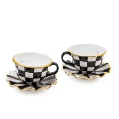 Table Accessories|Serveware|MacKenzie-Childs Courtly Teacup Salt  Pepper Set