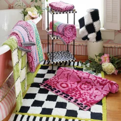 Bath & Bath Accessories|MacKenzie-Childs Covent Square Black  White Bath Rug