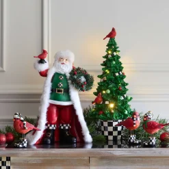 Room Accents|MacKenzie-Childs Cozy Christmas Illuminated Cardinal Tree