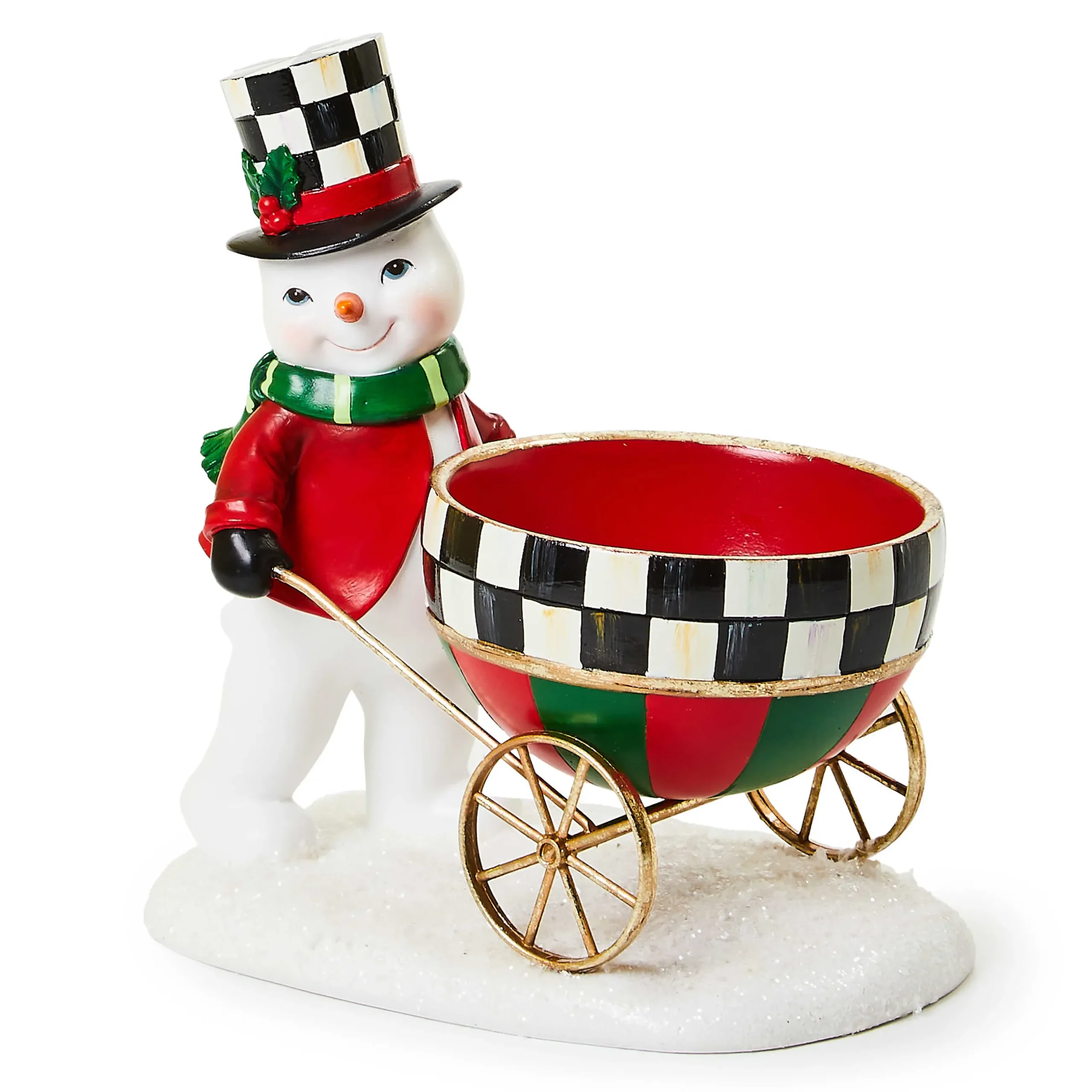 Room Accents|MacKenzie-Childs Cozy Christmas Snowman Cart Bowl