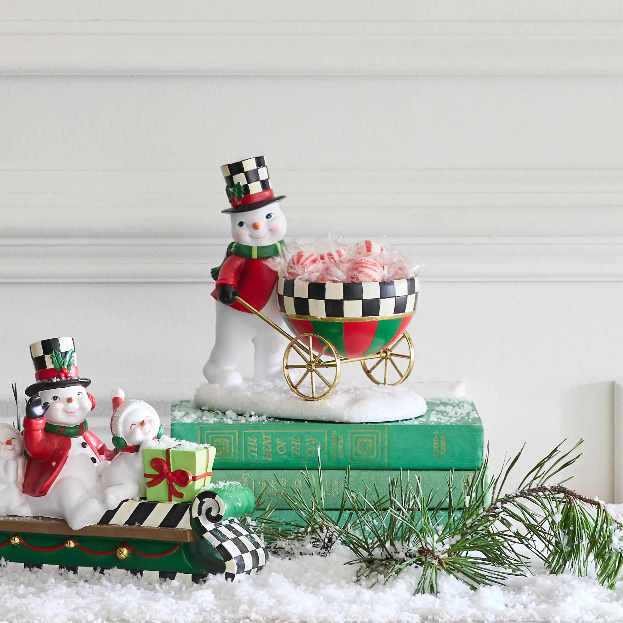 Room Accents|MacKenzie-Childs Cozy Christmas Snowman Cart Bowl
