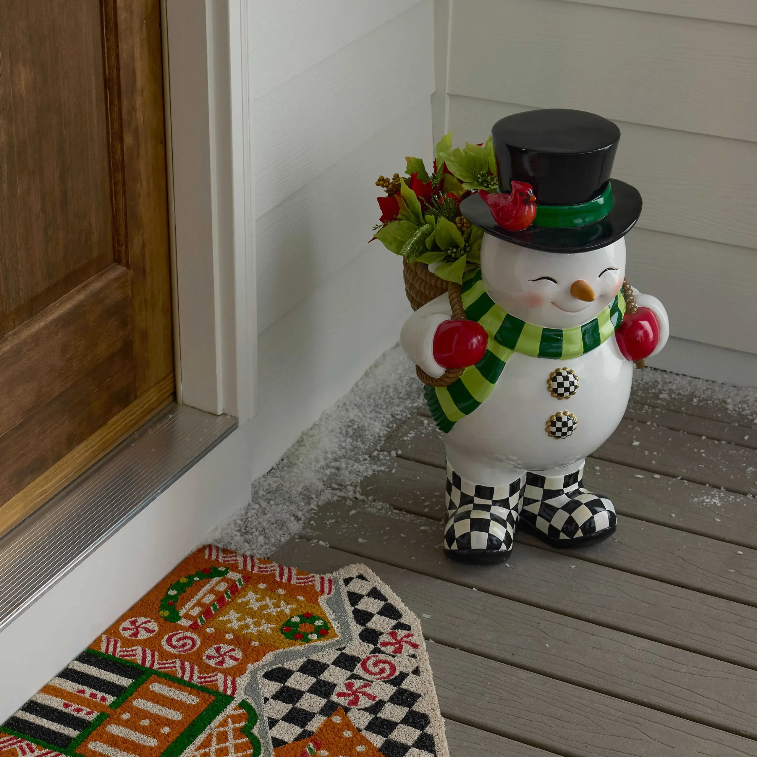 Outdoor|MacKenzie-Childs Cozy Christmas Snowman Planter
