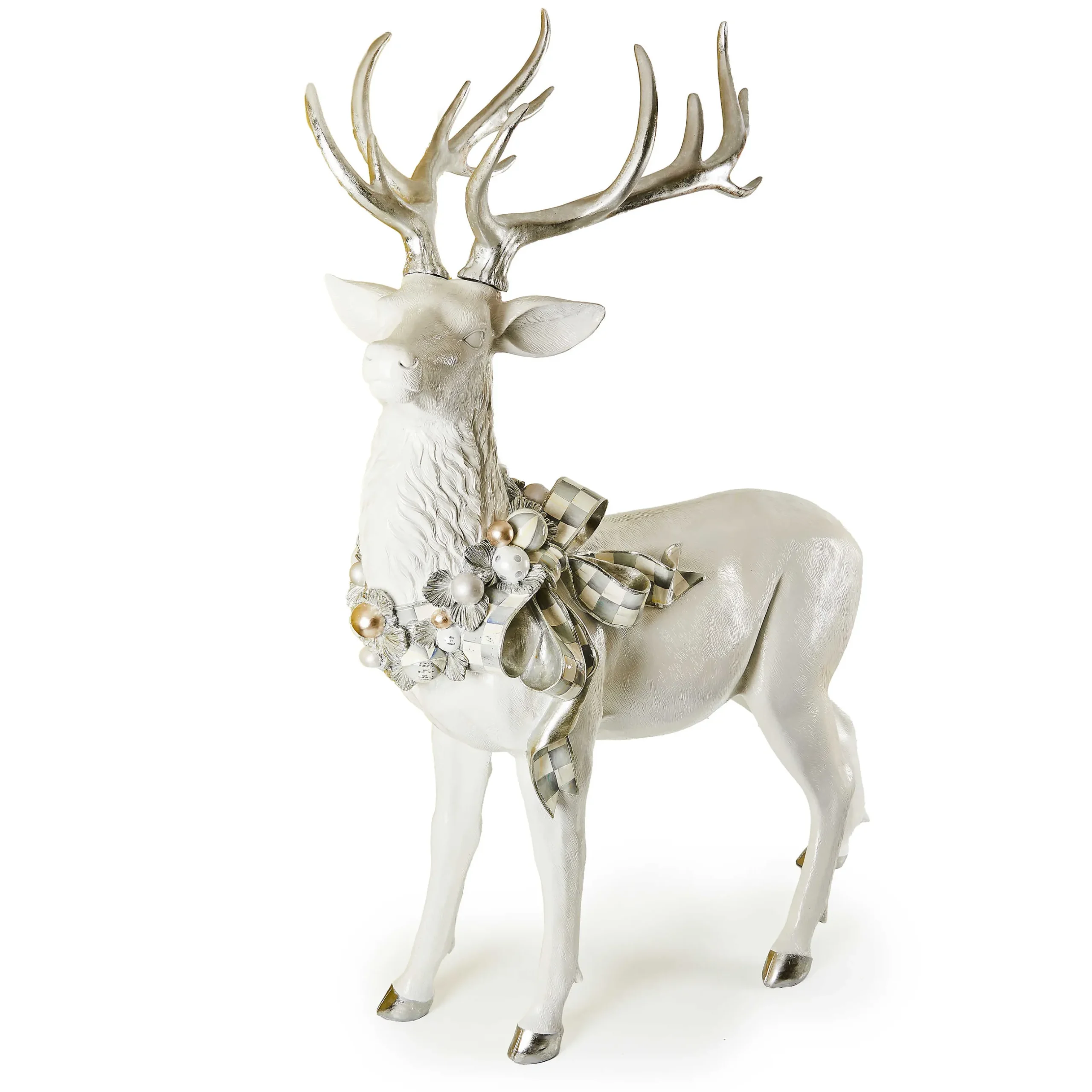 Outdoor|MacKenzie-Childs Crystal Palace Standing Trophy White Deer