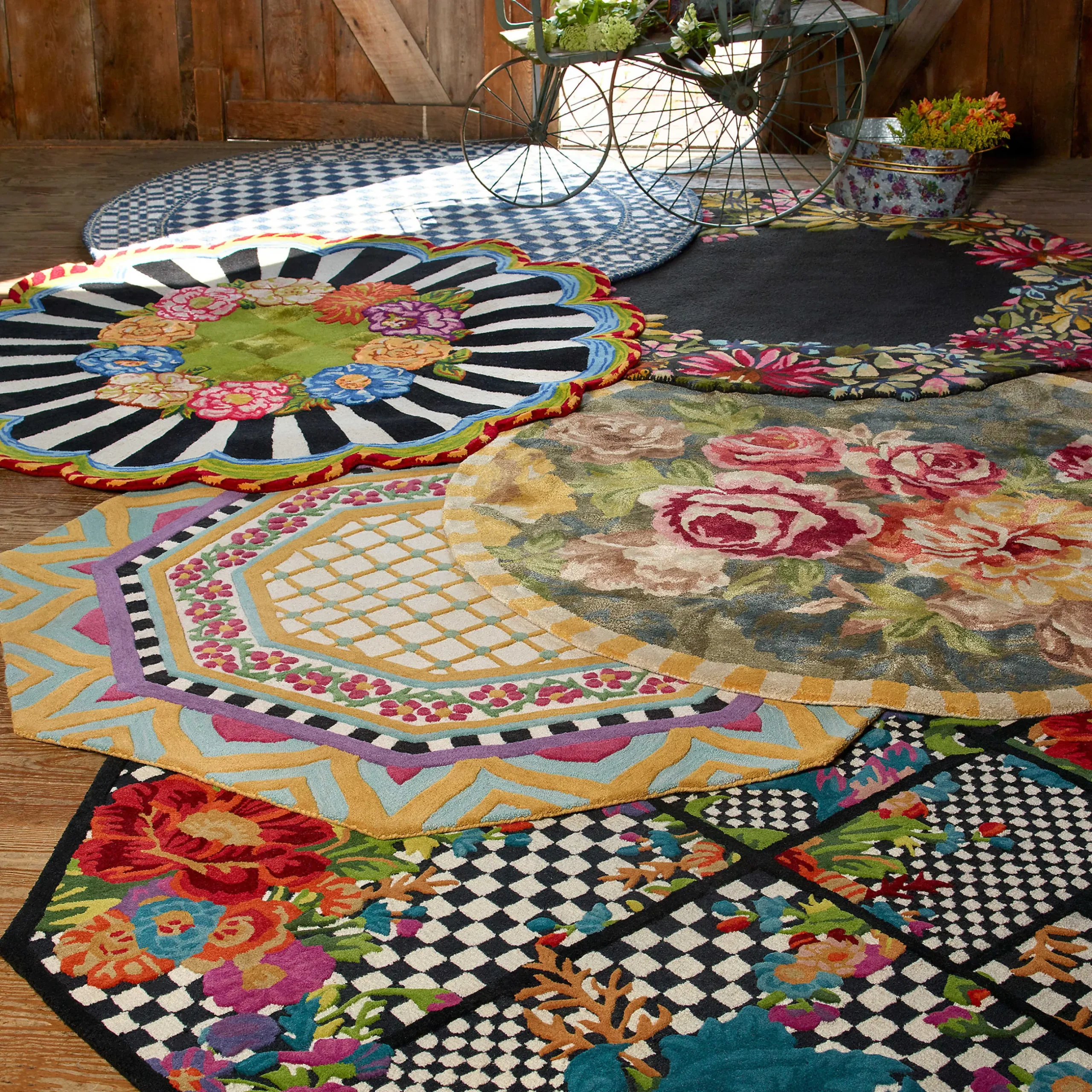 Rugs|MacKenzie-Childs Cutting Garden 6' Round Rug