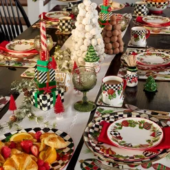 Holiday|Serveware|MacKenzie-Childs Deck the Halls Salad Plates, Set of 4