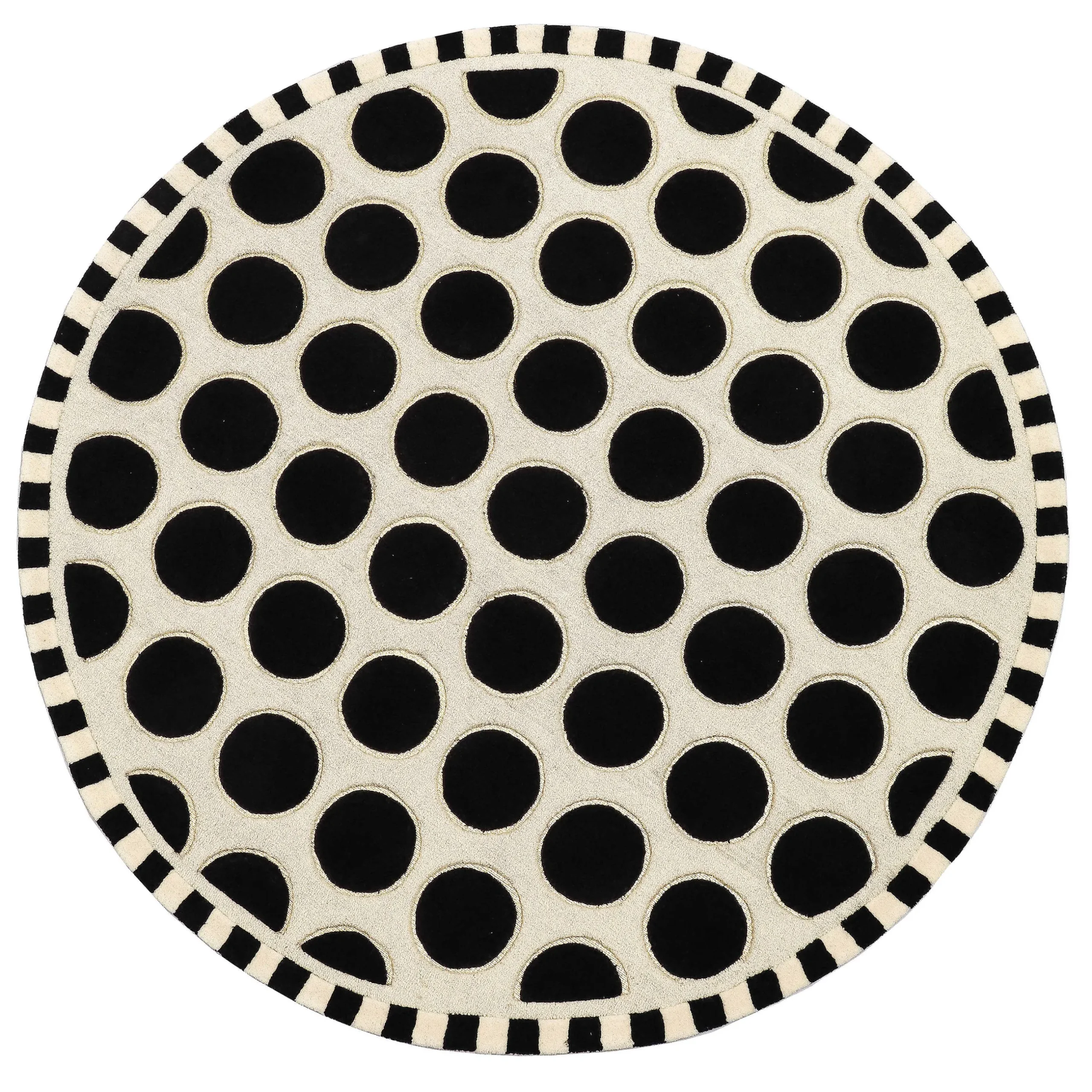 Rugs|MacKenzie-Childs Dots A Lots Rug - Black - 6' Round