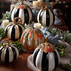 Pumpkins|The Halloween Shop|MacKenzie-Childs Elegant Stripe Large Pumpkin