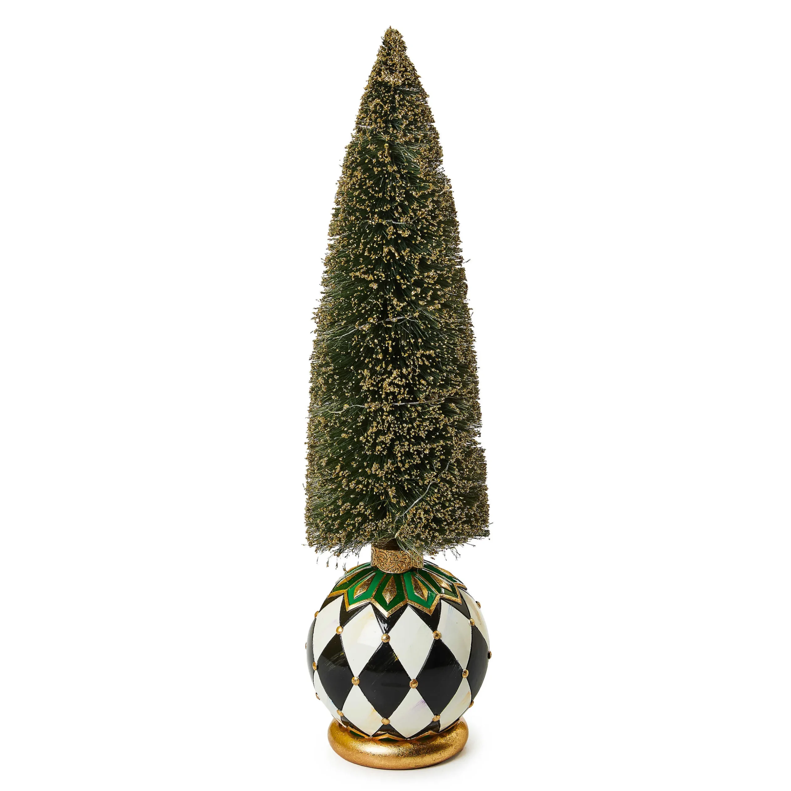 Room Accents|Table Accessories|MacKenzie-Childs Emerald Luxe Large Illuminated Bottle Brush Tree