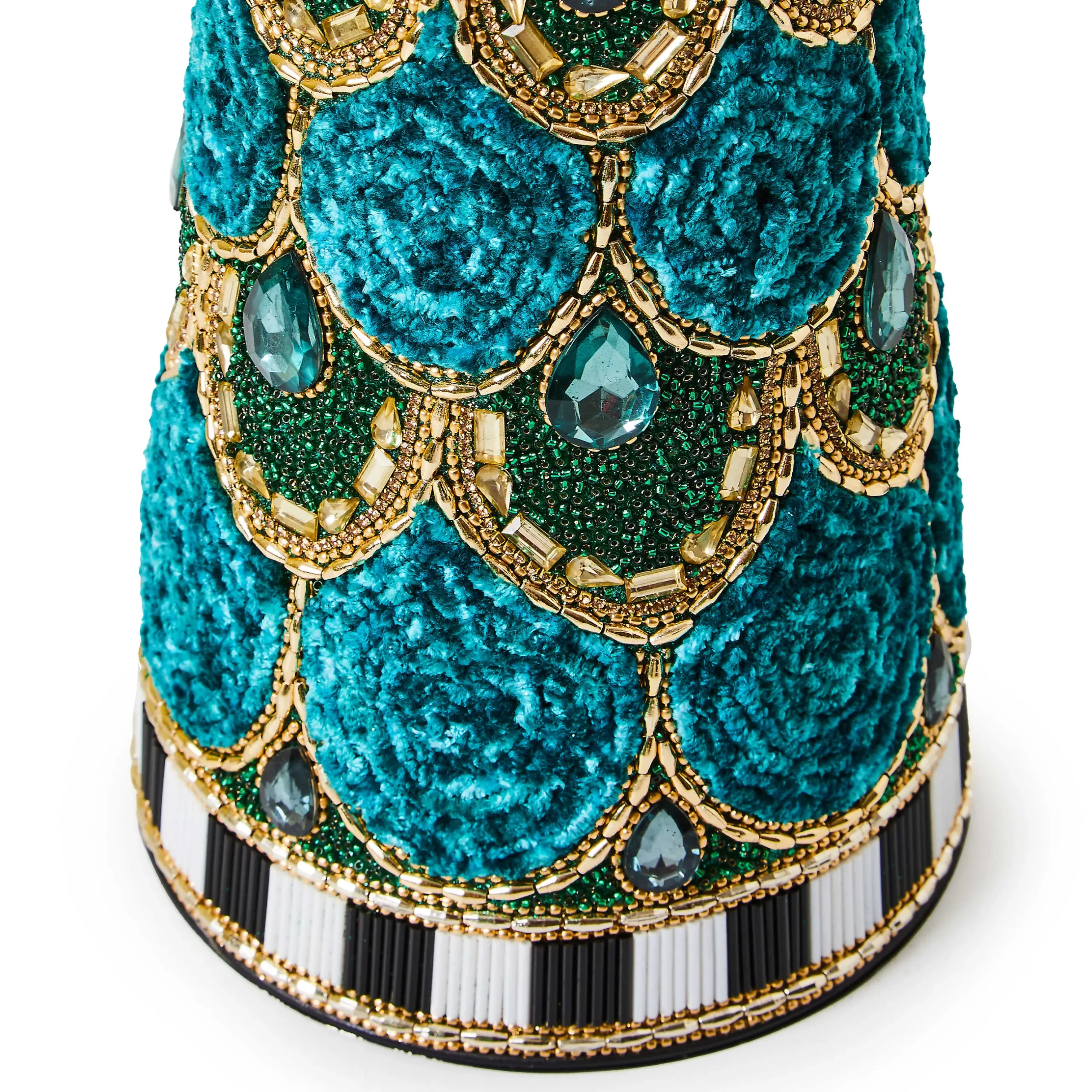 Room Accents|MacKenzie-Childs Emerald Luxe Medium Beaded Cone Tree