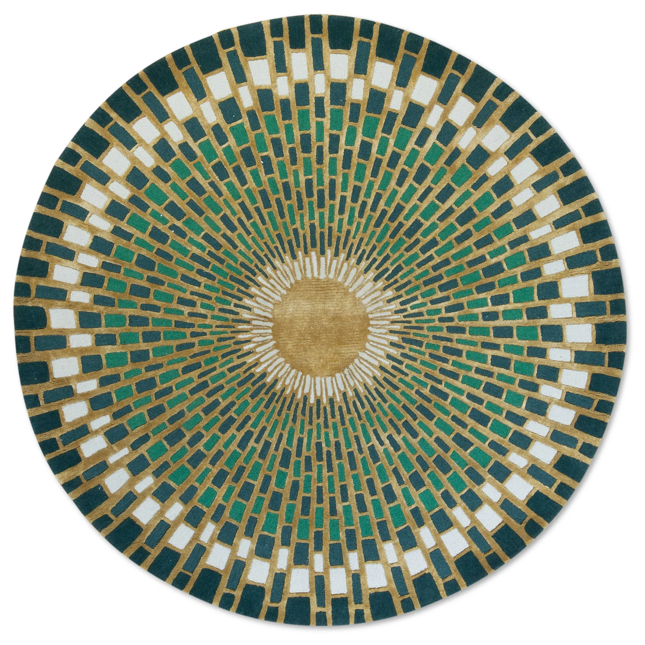Rugs|MacKenzie-Childs Emerald Sunburst 6' Round Rug
