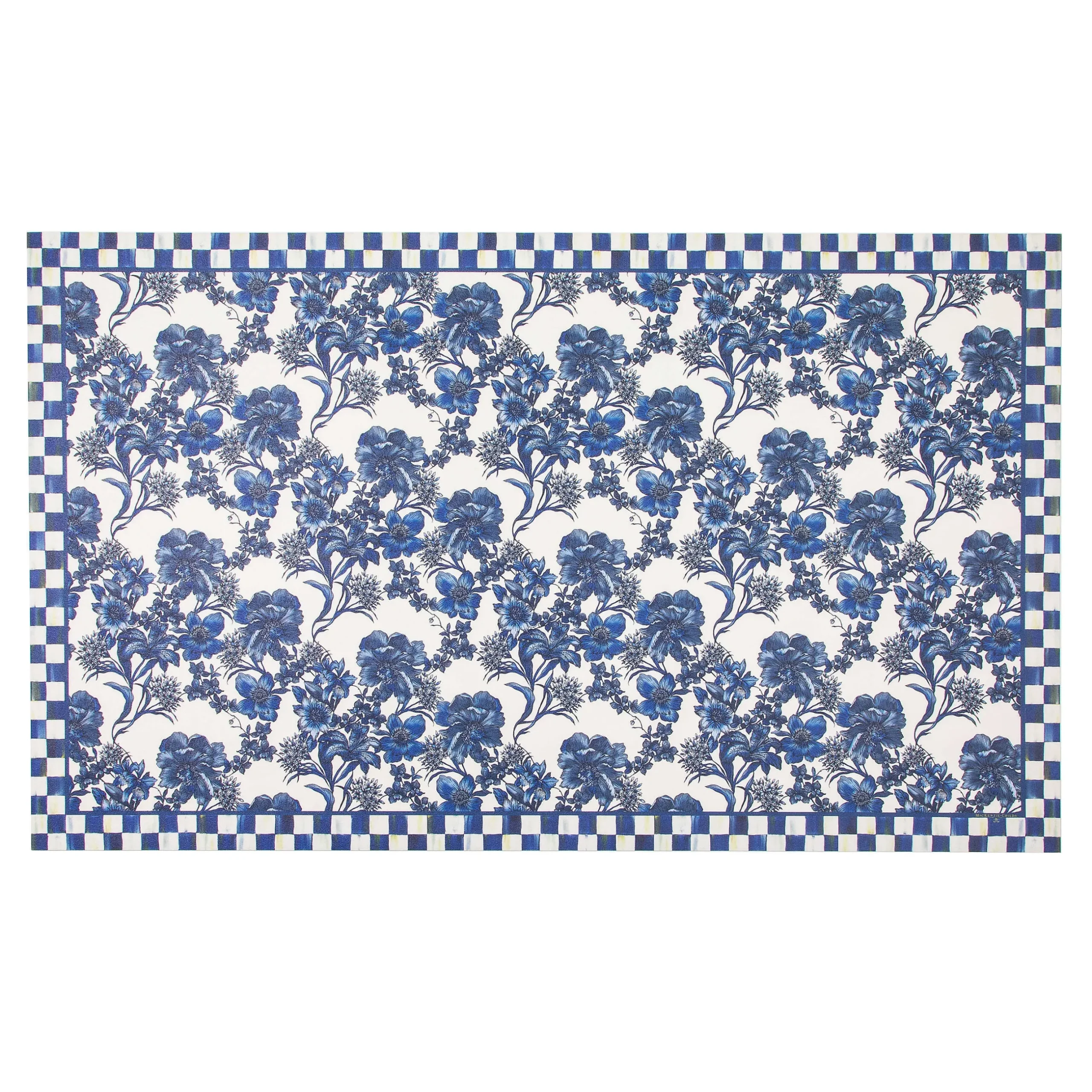 Rugs|MacKenzie-Childs English Garden Floor Mat - Royal - 3' x 5'