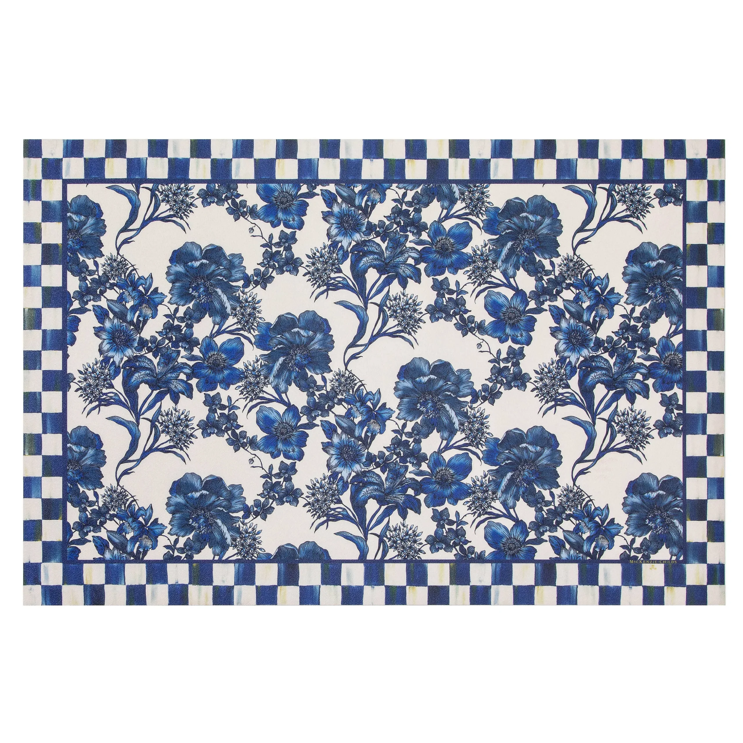 Rugs|MacKenzie-Childs English Garden Floor Mat - Royal - 2' x 3'