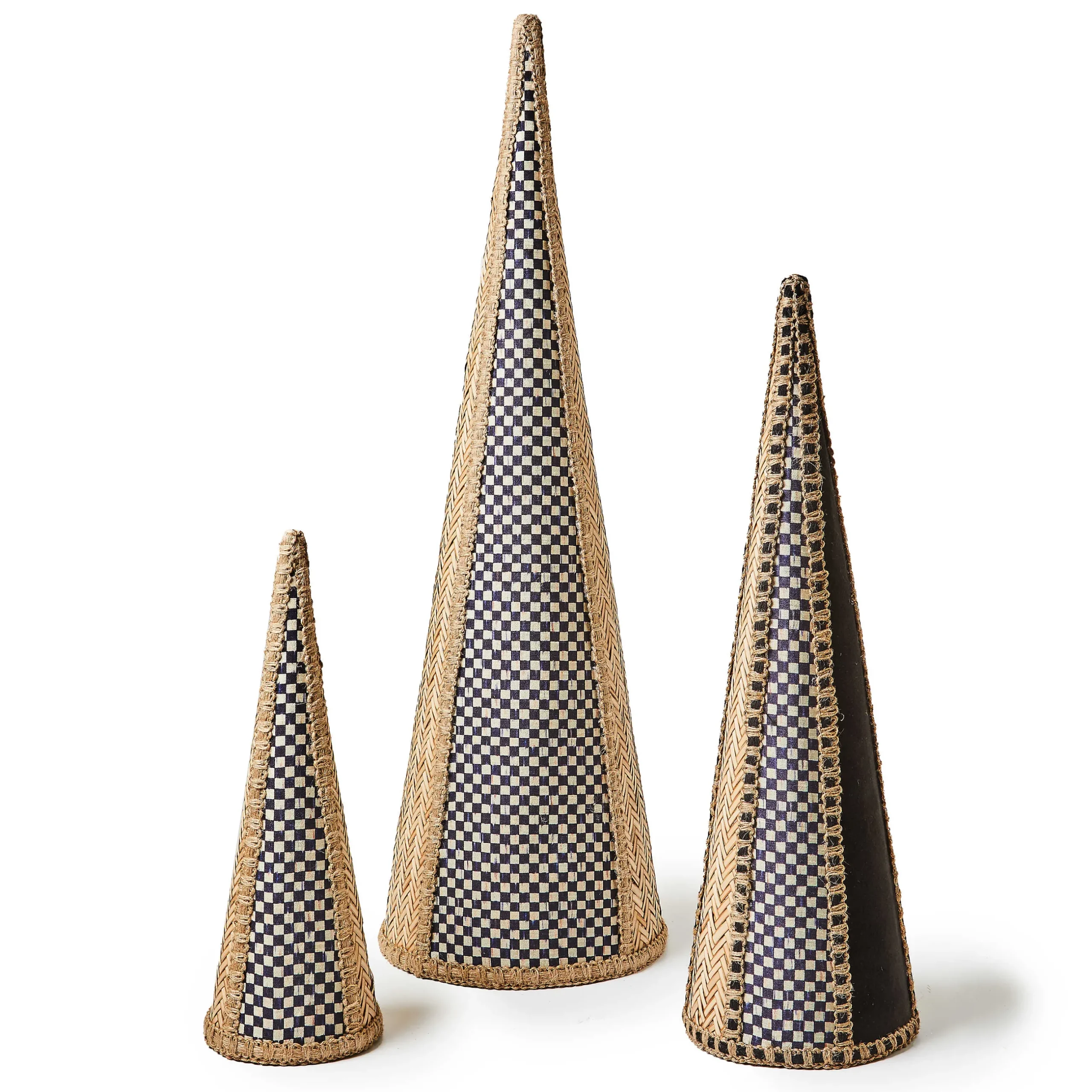 Holiday|Room Accents|MacKenzie-Childs Farmhouse Holiday Rattan Cone Trees, Set of 3