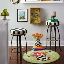 Dining Room & Kitchen|MacKenzie-Childs Flatiron Black Stripe Bar Stool