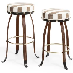 Dining Room & Kitchen|MacKenzie-Childs Flatiron Brown Stripe Bar Stool