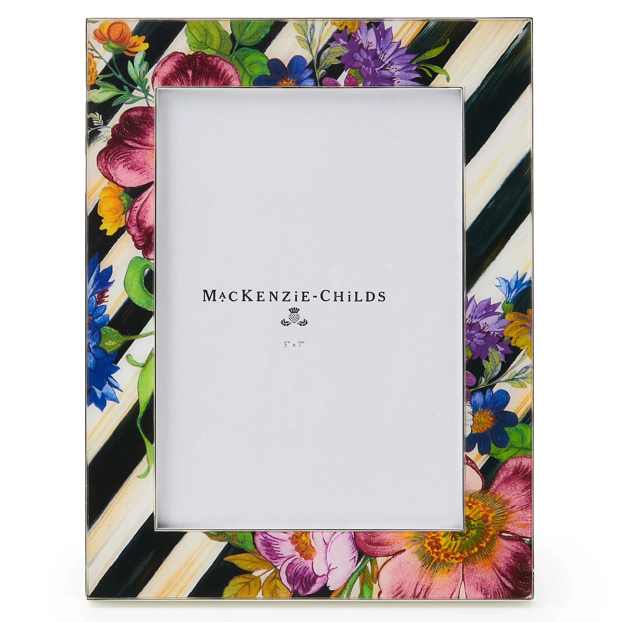 Room Accents|MacKenzie-Childs Flower Market Silver Plated 5x7 Frame