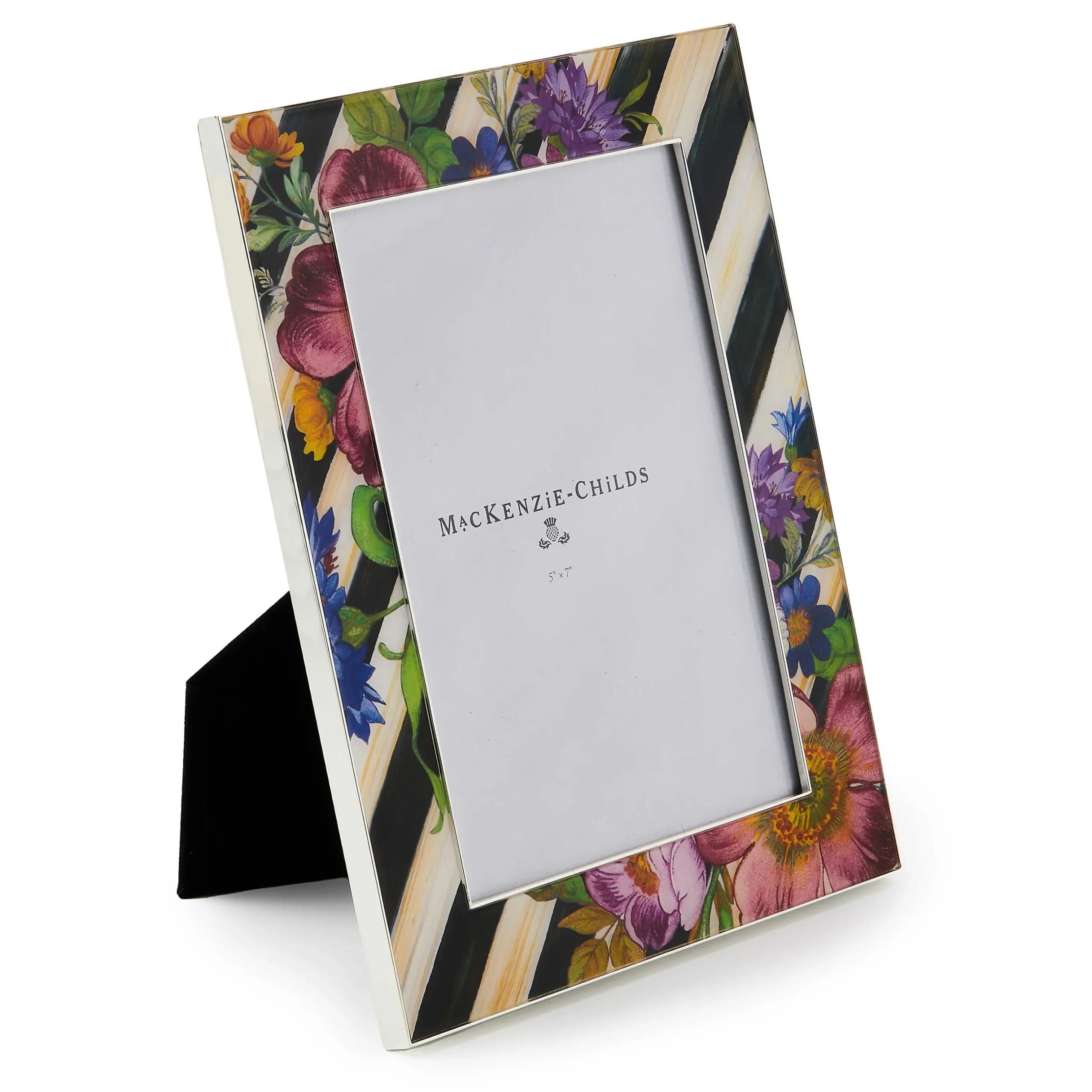 Room Accents|MacKenzie-Childs Flower Market Silver Plated 5x7 Frame