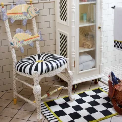 Dining Room & Kitchen|MacKenzie-Childs Freckle Fish Chair - Black  White Seat