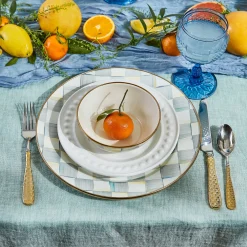 Dinnerware & Flatware|MacKenzie-Childs Gold Check Flatware 5-Piece Place Setting
