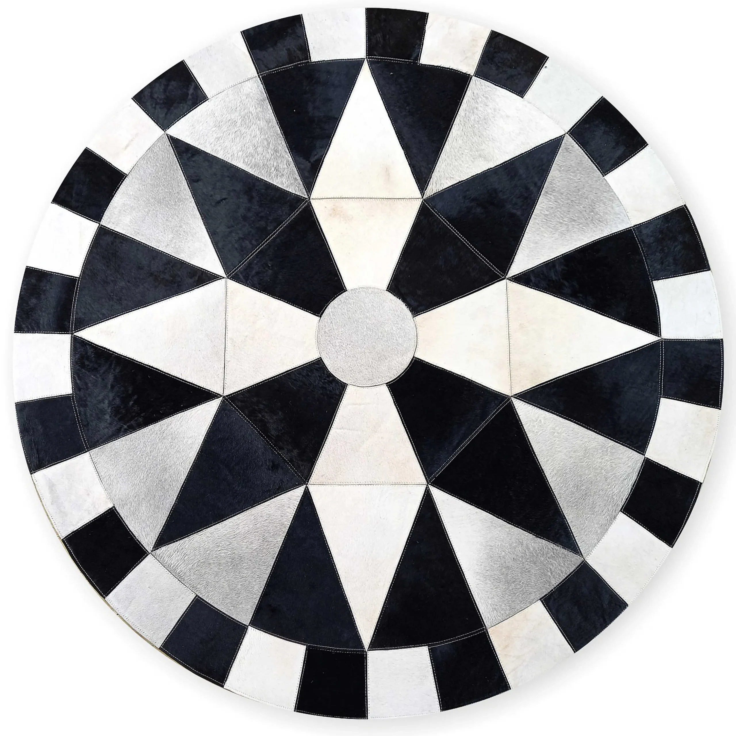 Rugs|MacKenzie-Childs Greenwich Hair on Hide 6' Round Rug