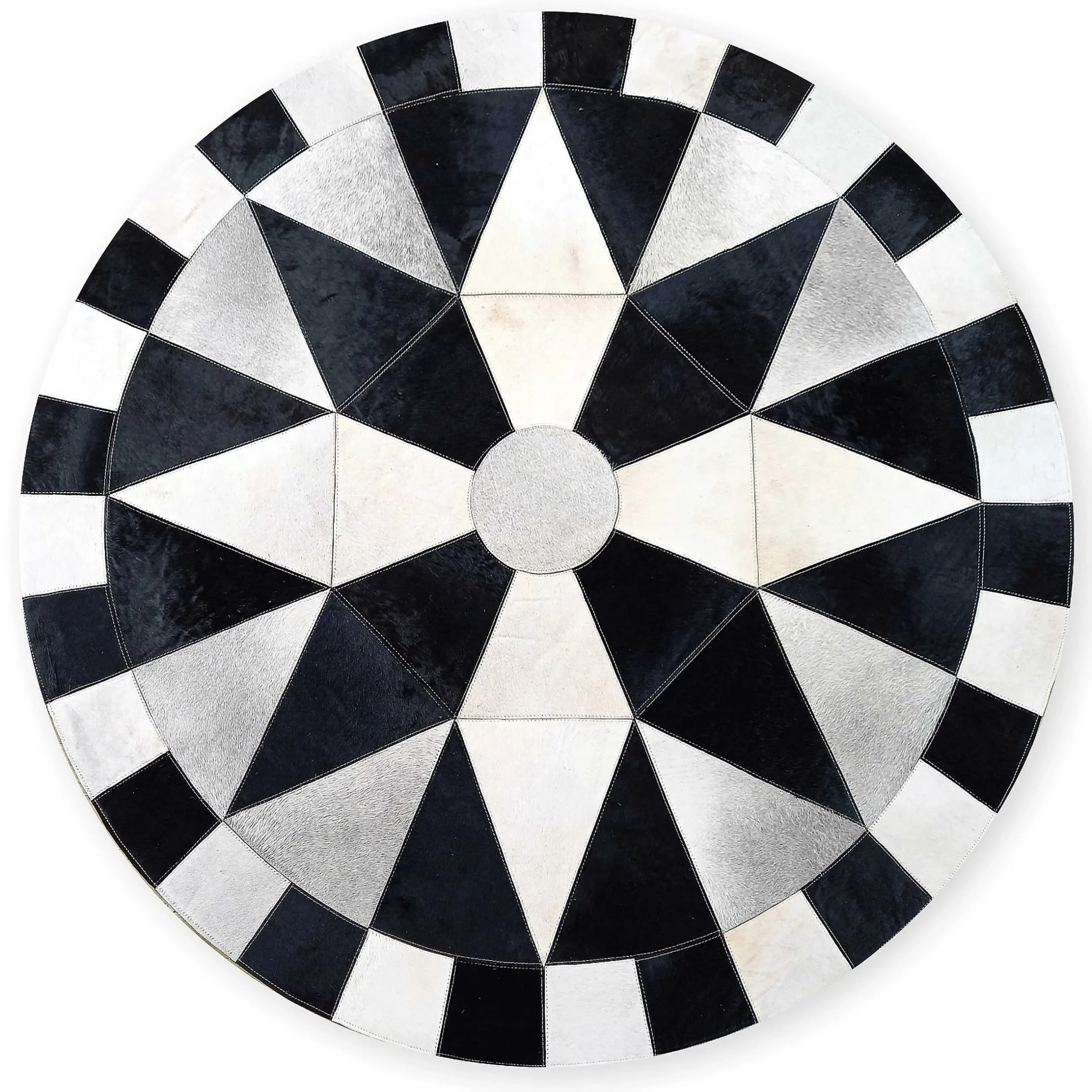 Rugs|MacKenzie-Childs Greenwich Hair on Hide 6' Round Rug