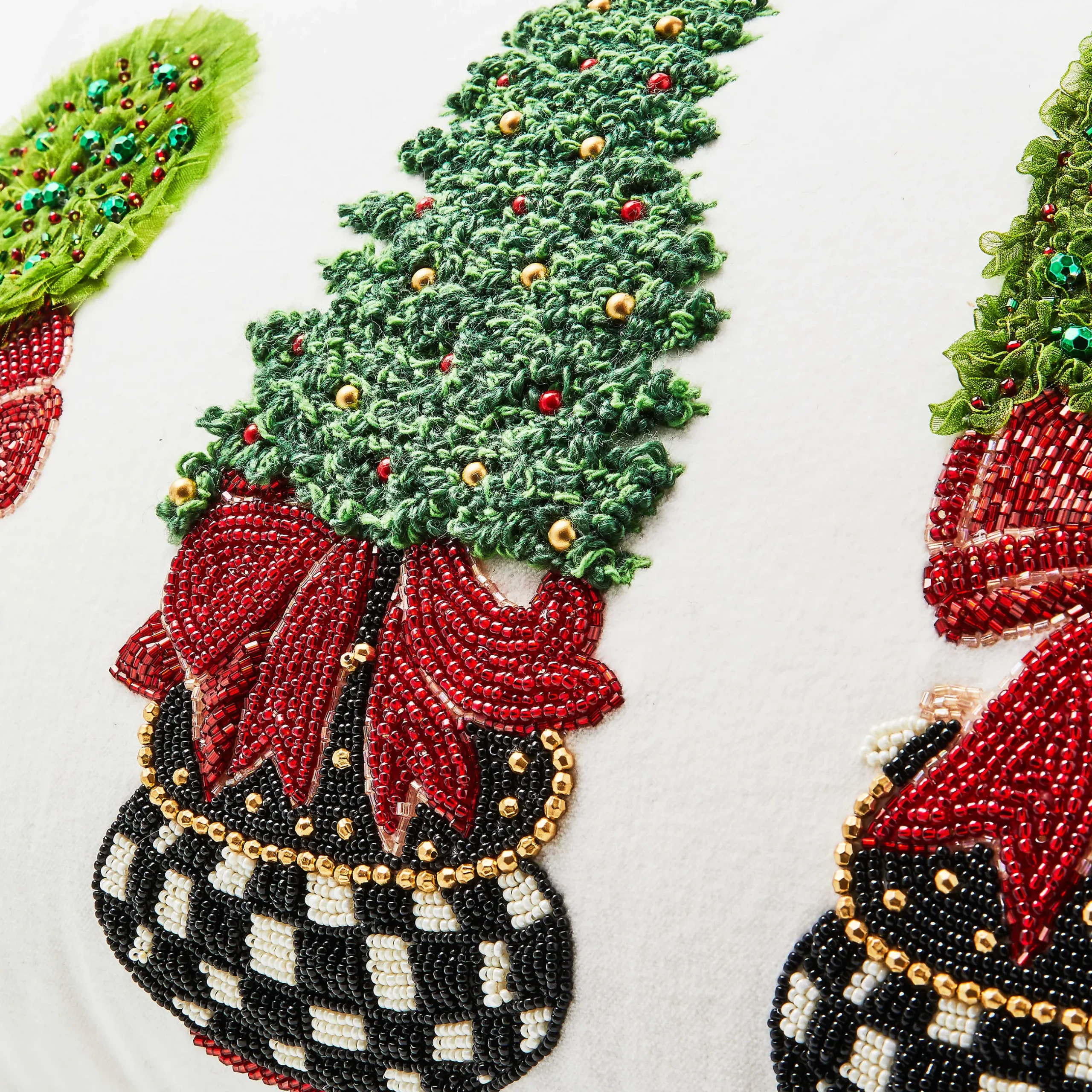 Pillows, Throws, & Cushions|MacKenzie-Childs Holiday Topiary Beaded Lumbar Pillow