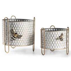 Spring|Greenery & Florals|MacKenzie-Childs Honeycomb Large Tin Planter