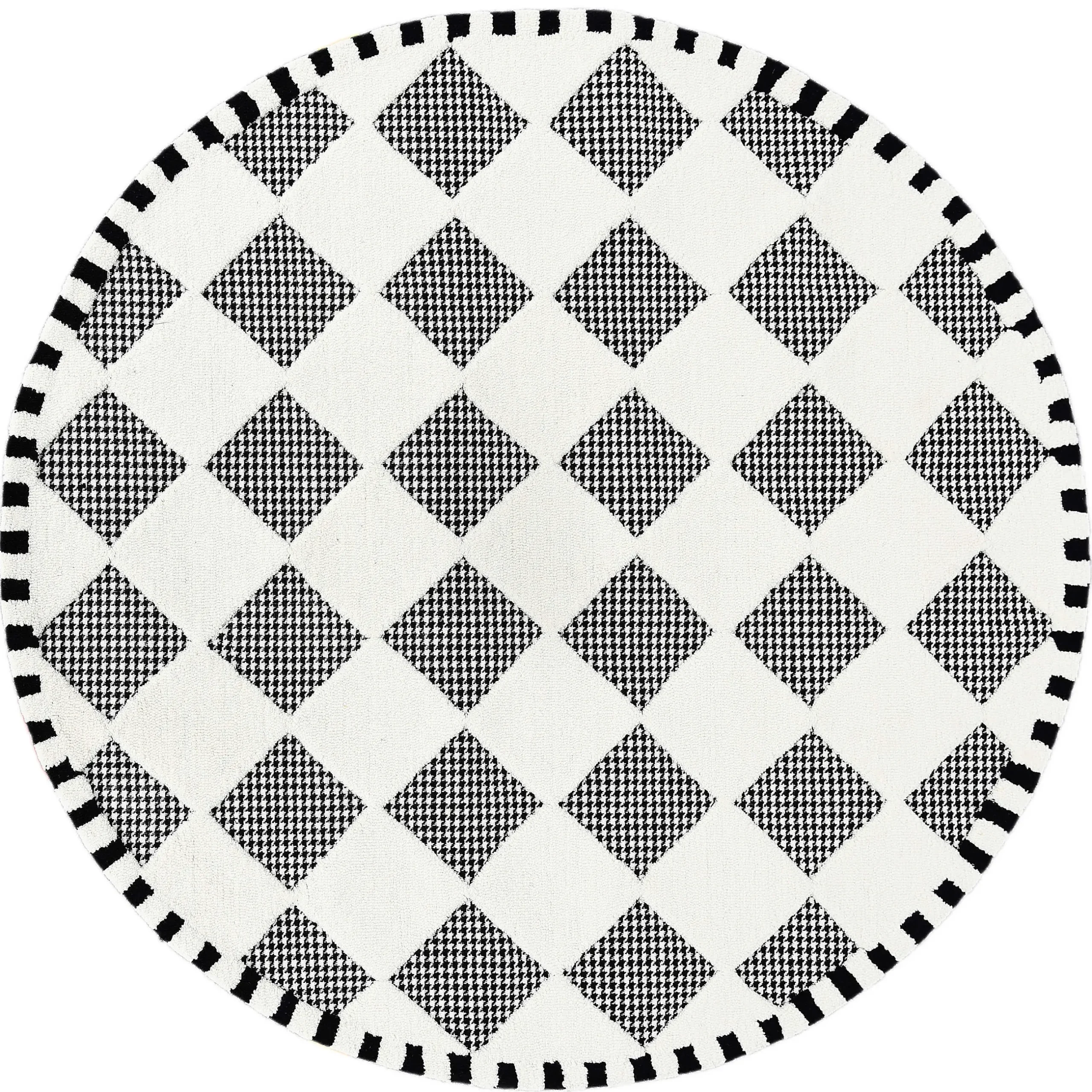 Rugs|MacKenzie-Childs Houndstooth Check Diamond 6' Round Rug