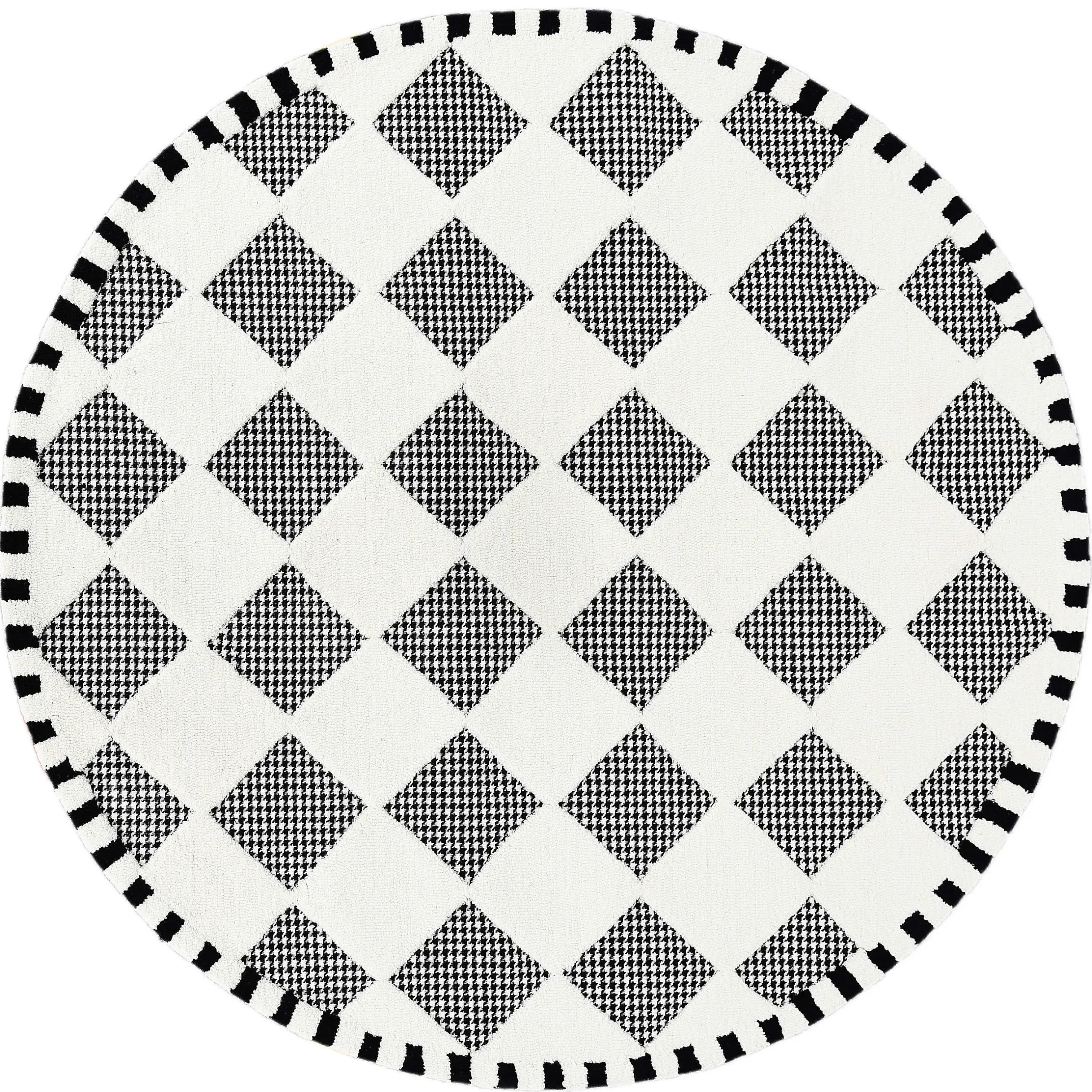 Rugs|MacKenzie-Childs Houndstooth Check Diamond 6' Round Rug
