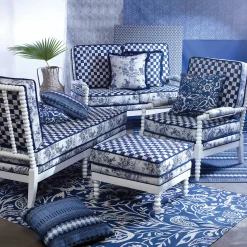Pillows, Throws, & Cushions|Outdoor|MacKenzie-Childs Indigo Villa Outdoor Throw Pillow