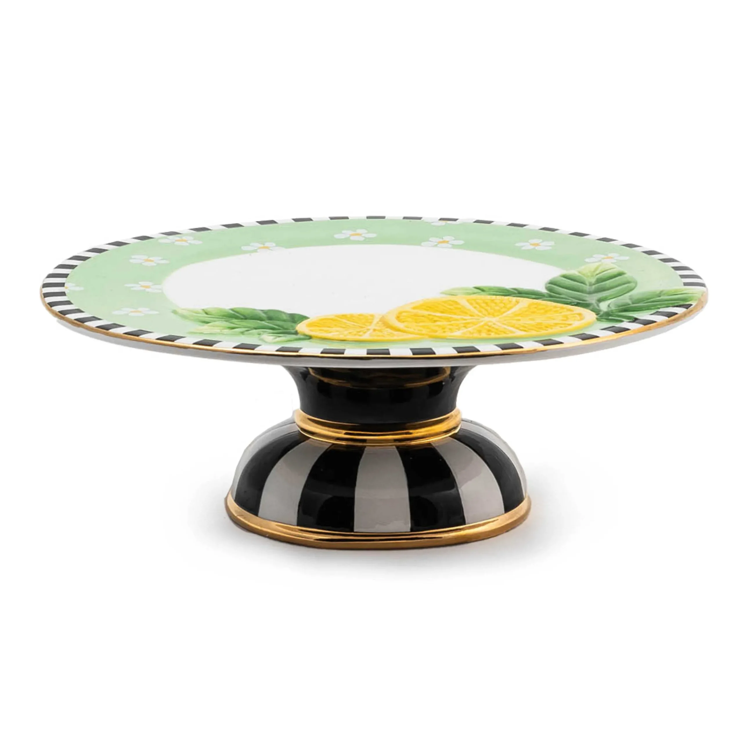 Serveware|MacKenzie-Childs Lemon Large Pedestal Platter