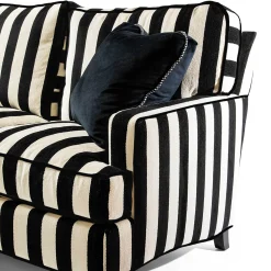 Living Room|MacKenzie-Childs Marquee Black Stripe 2-Piece Left Arm Chaise Sectional