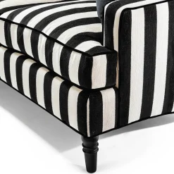 Living Room|MacKenzie-Childs Marquee Black Stripe 2-Piece Right Arm Chaise Sectional
