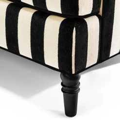 Living Room|MacKenzie-Childs Marquee Black Stripe 2-Piece Right Arm Chaise Sectional