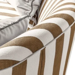 Living Room|MacKenzie-Childs Marquee Brown Stripe Chenille Loveseat